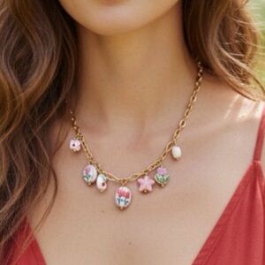 Confetti Garden Floral Charm Necklace